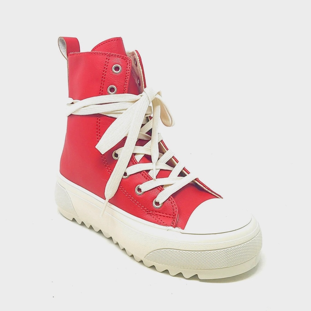 Red High-Top Women's Sneakers